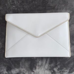 Rebecca Minkoff White Clutch with Gold Accents